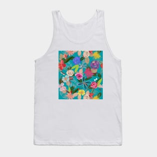 Vivid colorful botanical flowers Tank Top